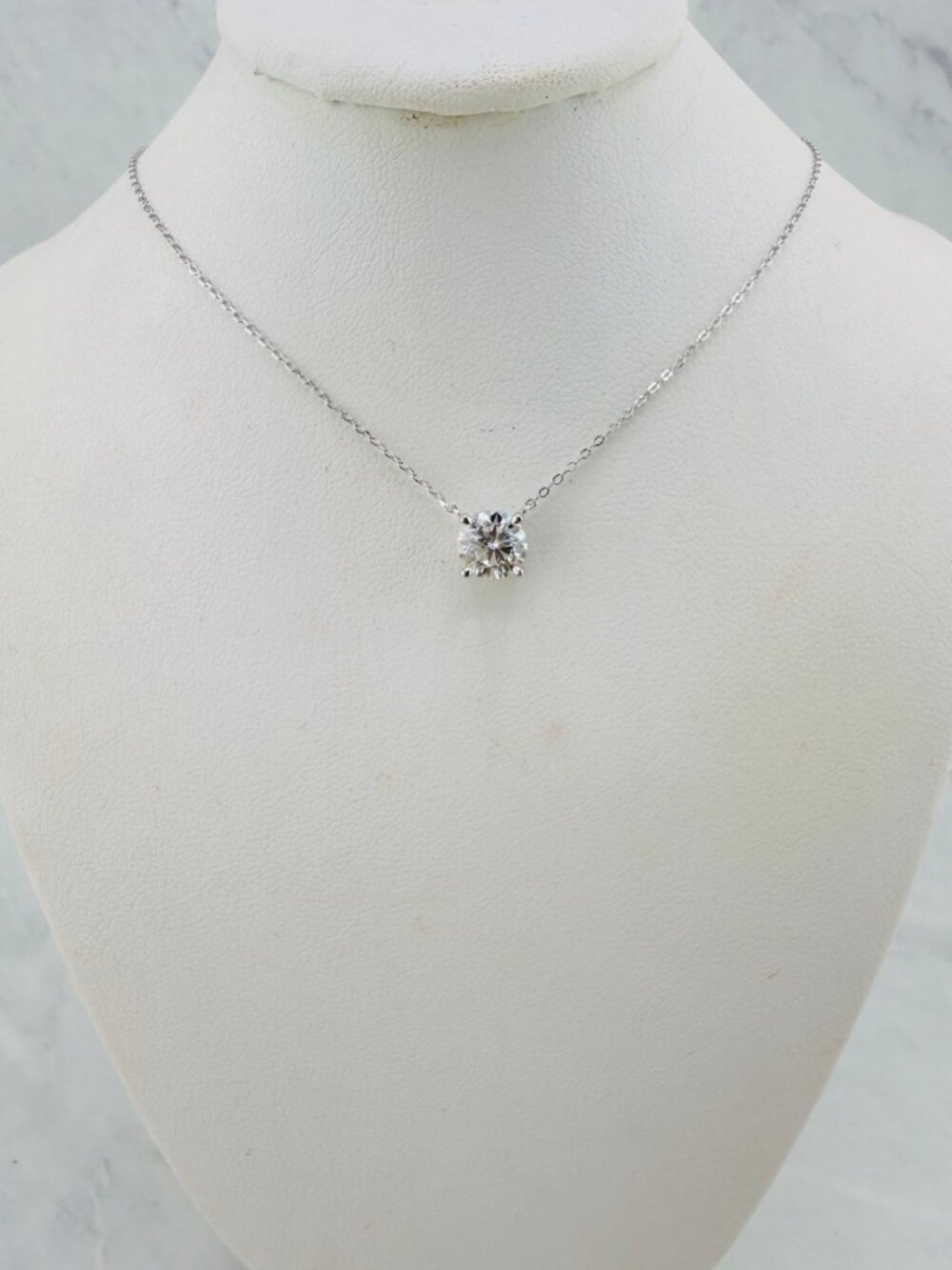 Moissanite Solitaire Necklace 925 Sterling Silver | Dainty solitaire